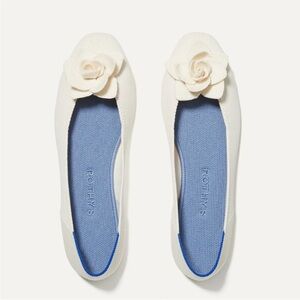 Rothy’s The Petal Square Love Bird Ivory Women’s Flats